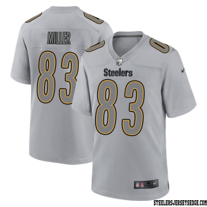 Heath Miller #83 Pittsburgh Steelers Gray Atmosphere Game Jersey for Men – Replica