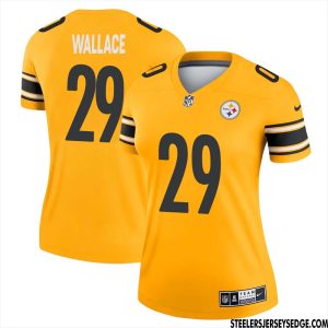 Levi Wallace #29 Pittsburgh Steelers Gold Inverted Legend Jersey for Women – Replica