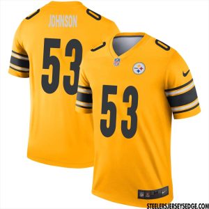 Kyron Johnson #53 Pittsburgh Steelers Gold Inverted Legend Jersey for Men – Replica