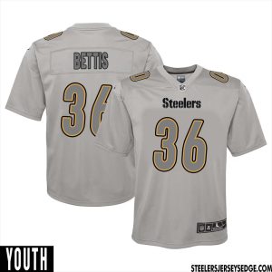 Jerome Bettis #36 Pittsburgh Steelers Gray Atmosphere Game Jersey for Youth