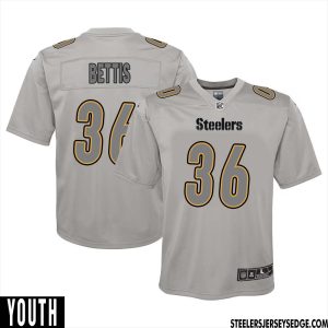 Jerome Bettis #36 Pittsburgh Steelers Gray Atmosphere Game Jersey for Youth – Replica