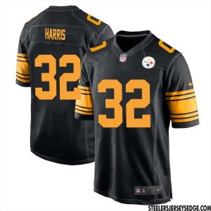 Franco Harris #32 Pittsburgh Steelers Black Alternate Game Jersey for Men – Replica