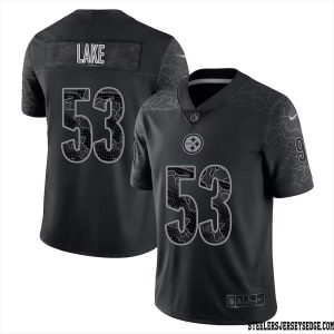 Carnell Lake #53 Pittsburgh Steelers Retired Player RFLCTV Limited Jersey for Youth Black