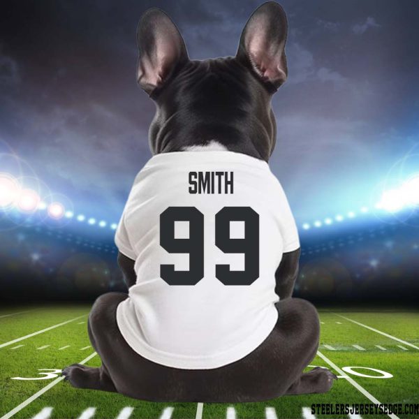 Aaron Smith #99 Pittsburgh Steelers Dog Shirt White